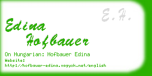 edina hofbauer business card